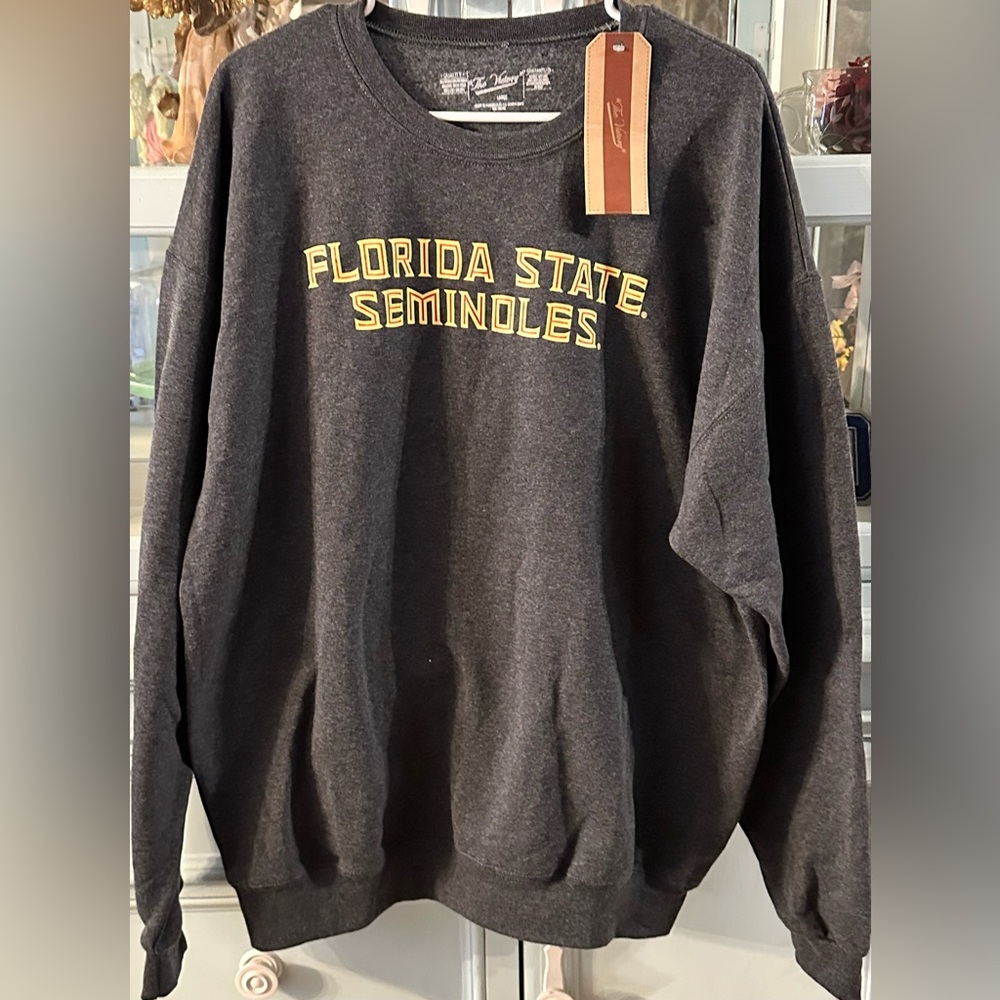 Florida State Seminoles Men's Dark Gray Crewneck Sweater